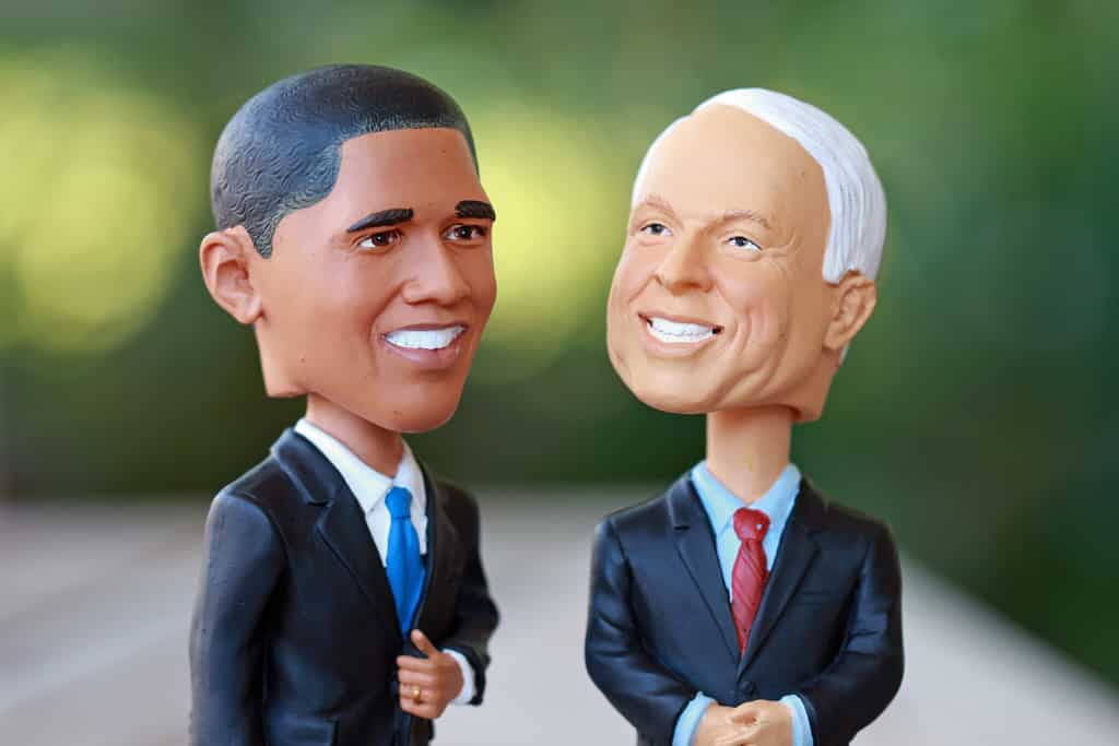 Barack Obama en John McCain