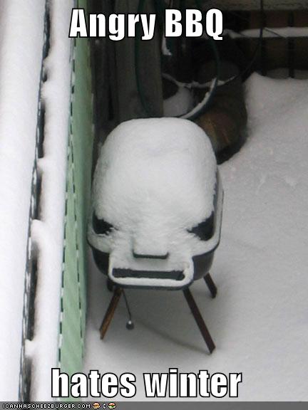 Angry BBQ hates winter