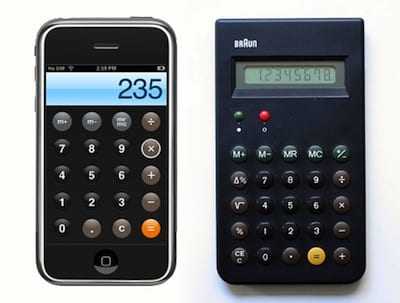 Braun ET44 en Apple iPhone rekenmachine