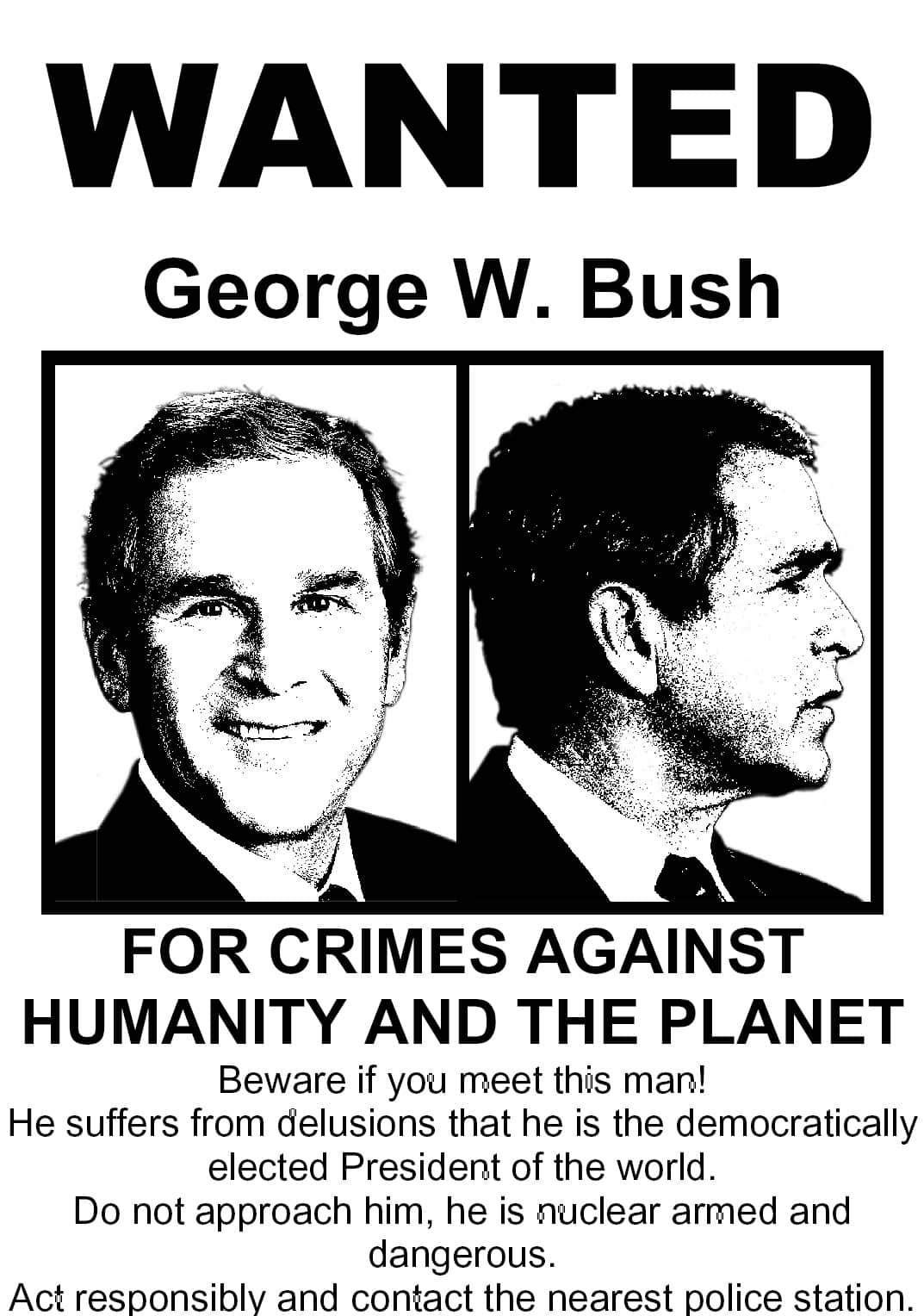 Bush wanted poster