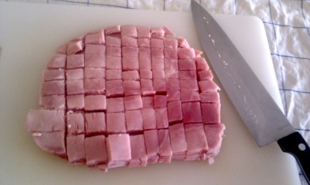 Ham in blokjes