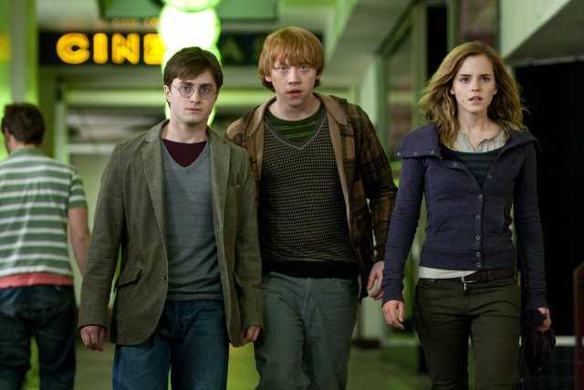 Harry, Ron en Hermione.