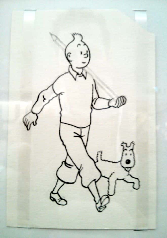 Hergé tekening Kuifje
