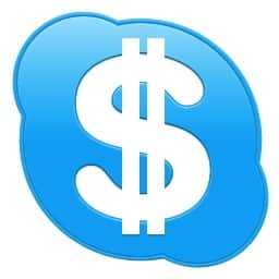 Skype logo with dollar sign