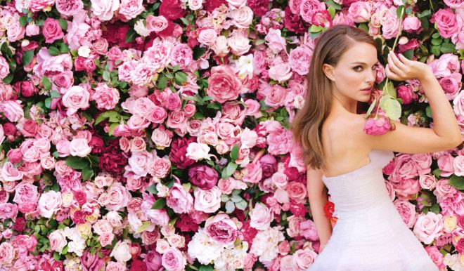Natalie Portman between roses