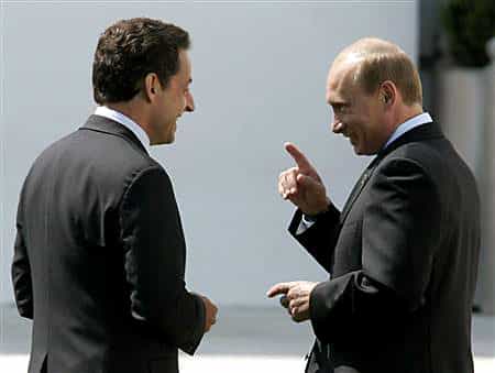 Nicolas Sarkozy and Vladimir Putin