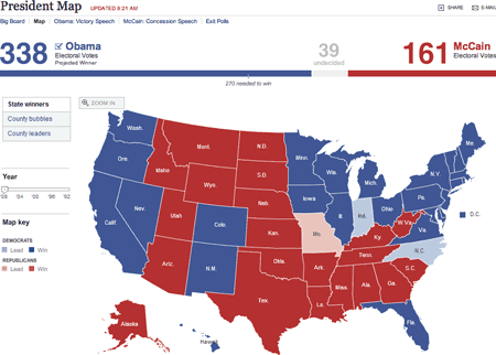 President Map States Winners